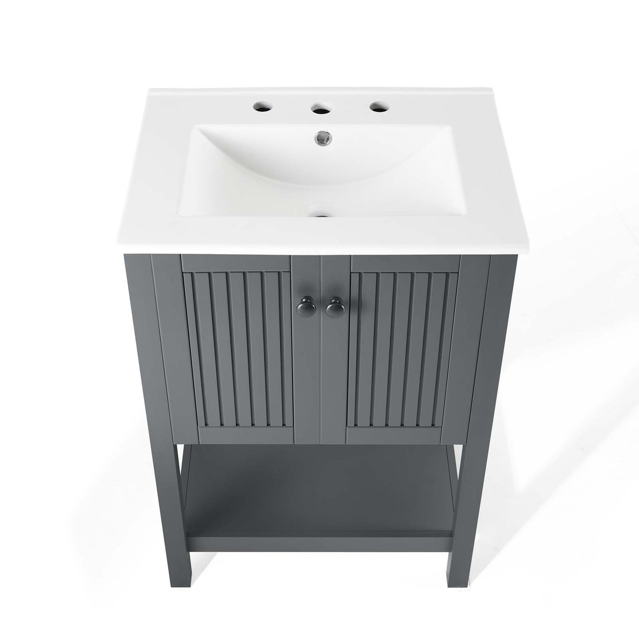 Barn Vanity Unit, Small, Gray & White