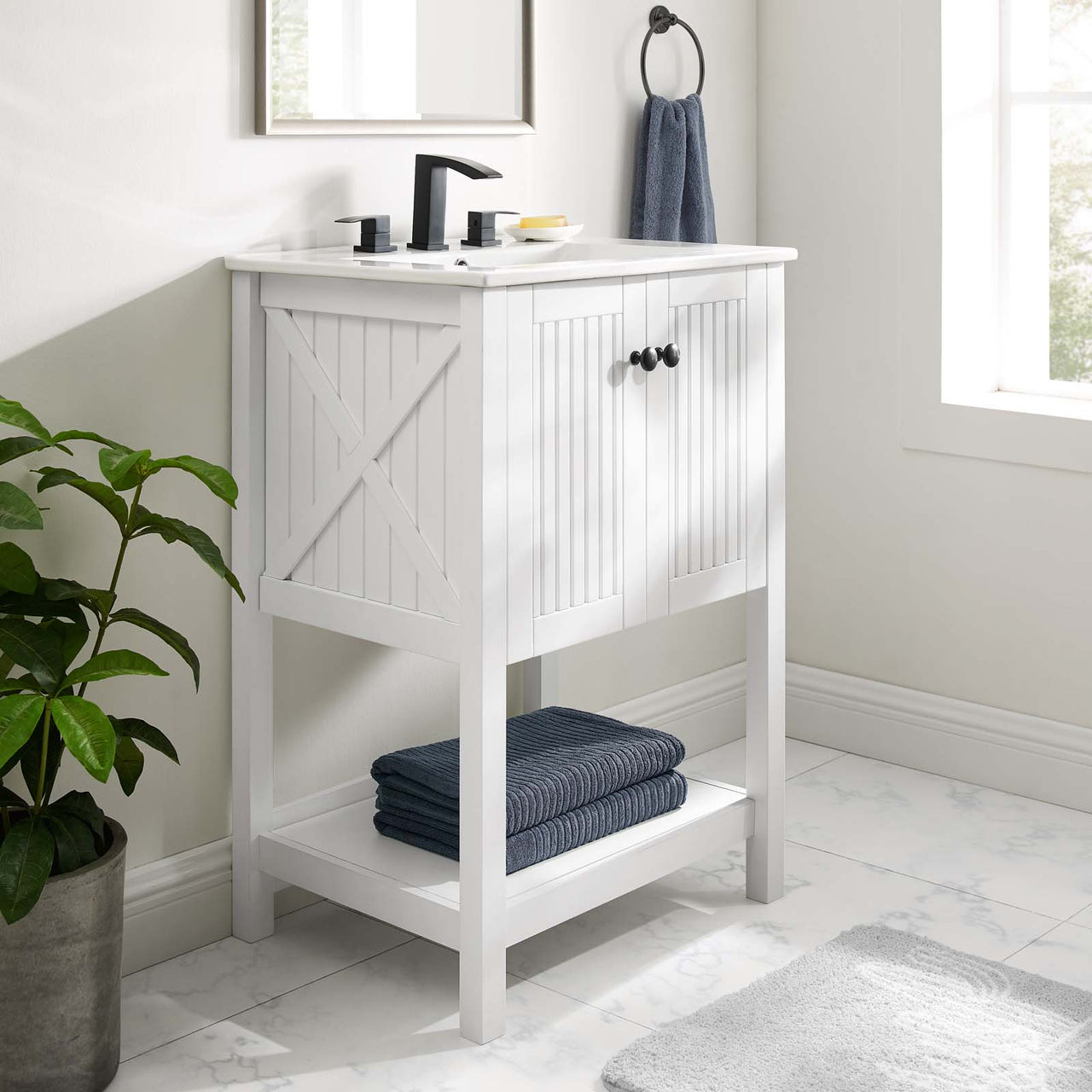 Barn Vanity Unit, Small, White