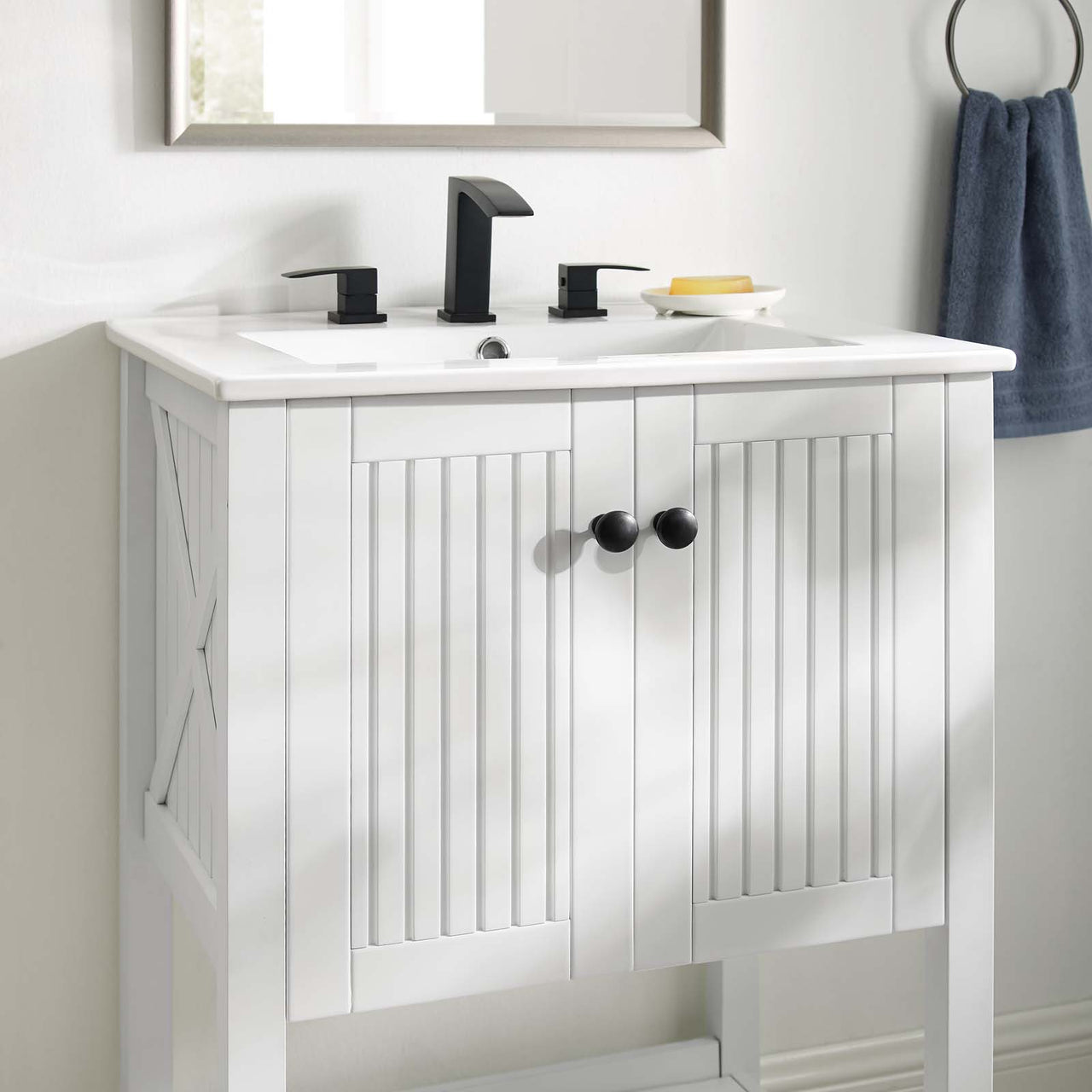 Barn Vanity Unit, Small, White