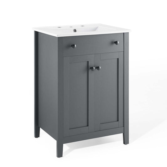 Tucker Vanity Unit, Small, Gray & White