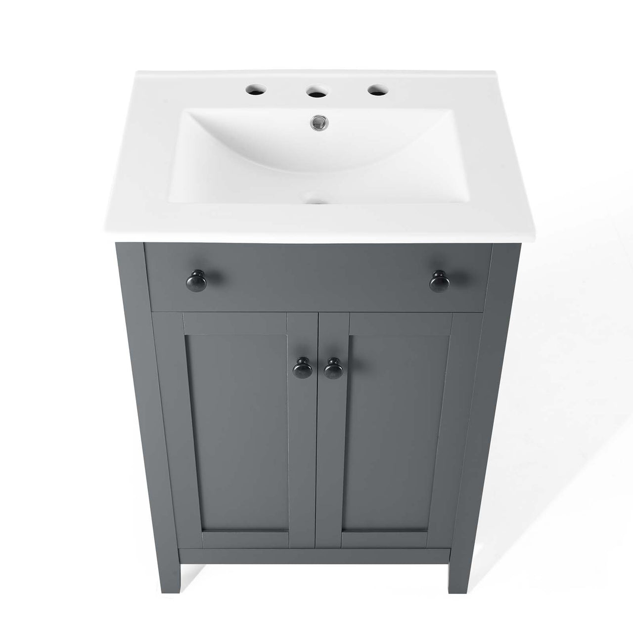 Tucker Vanity Unit, Small, Gray & White