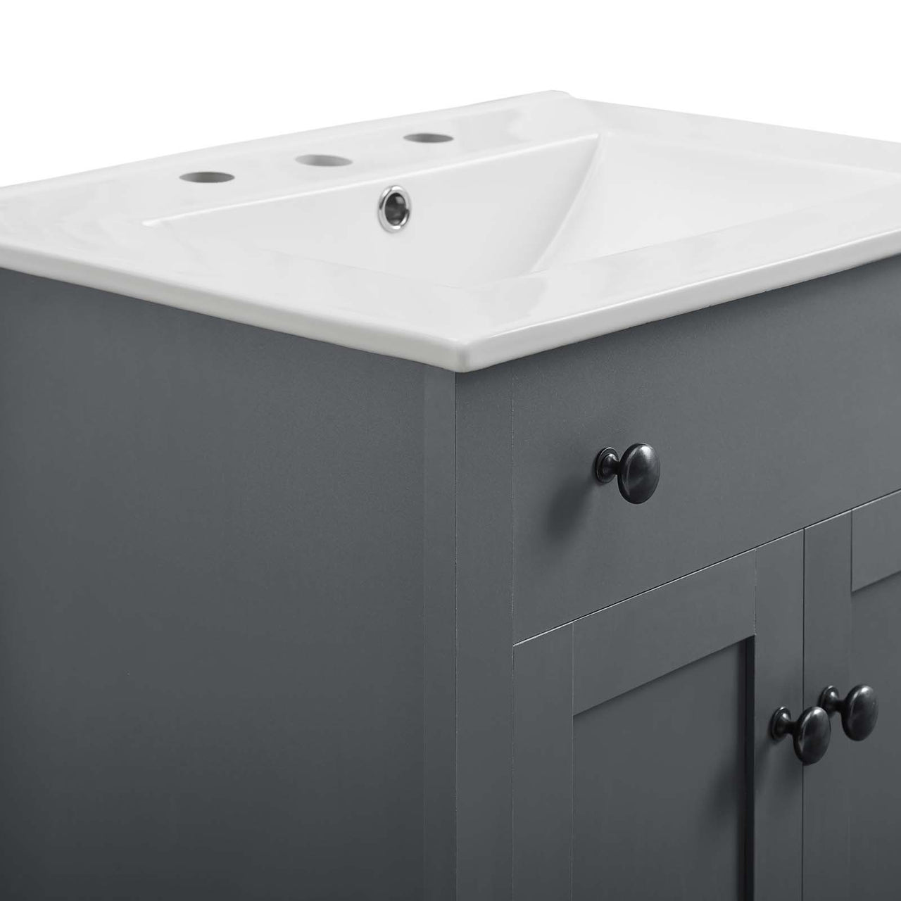 Tucker Vanity Unit, Small, Gray & White