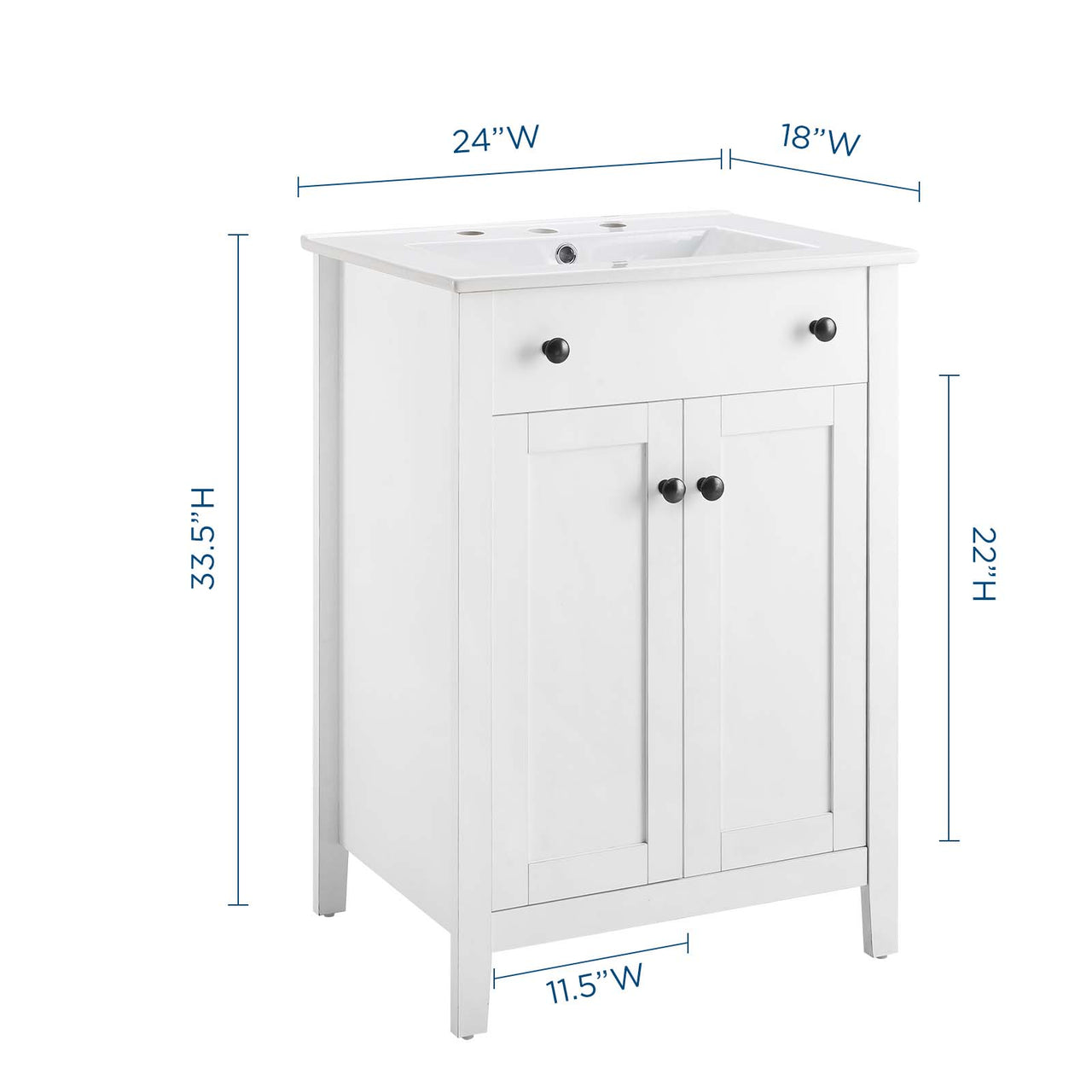 Tucker Vanity Unit, Small, White