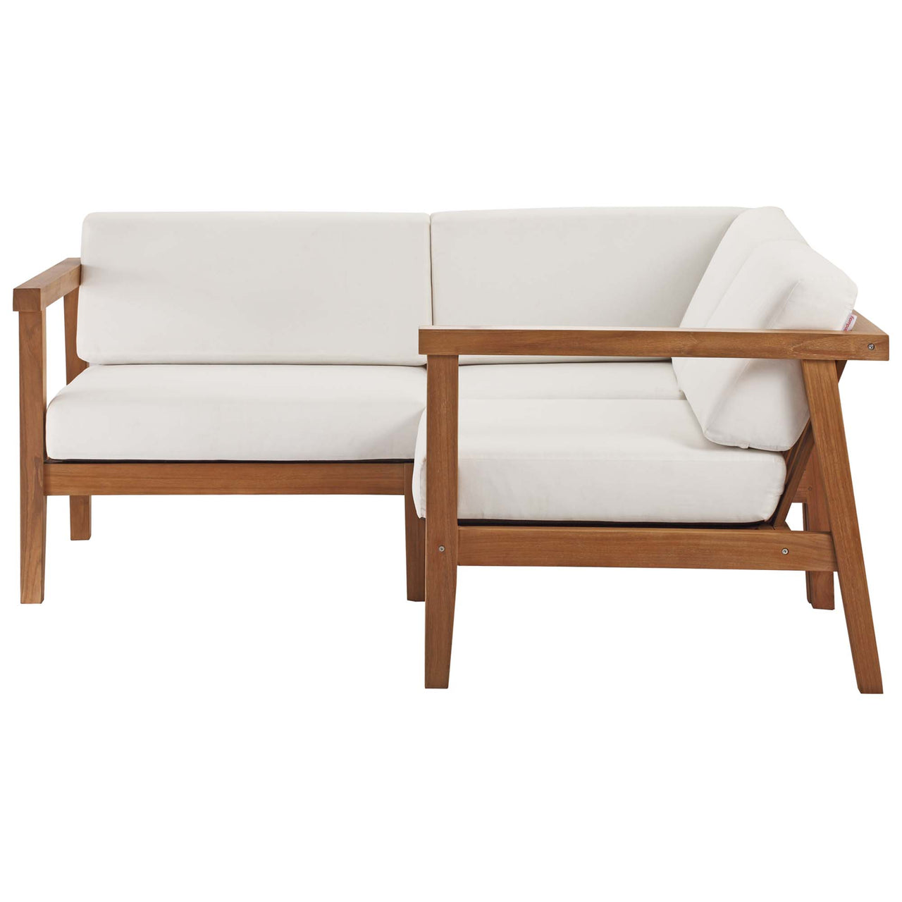 Brentford 3-Piece Alfresco Sectional Sofa Set, Natural Wood & White