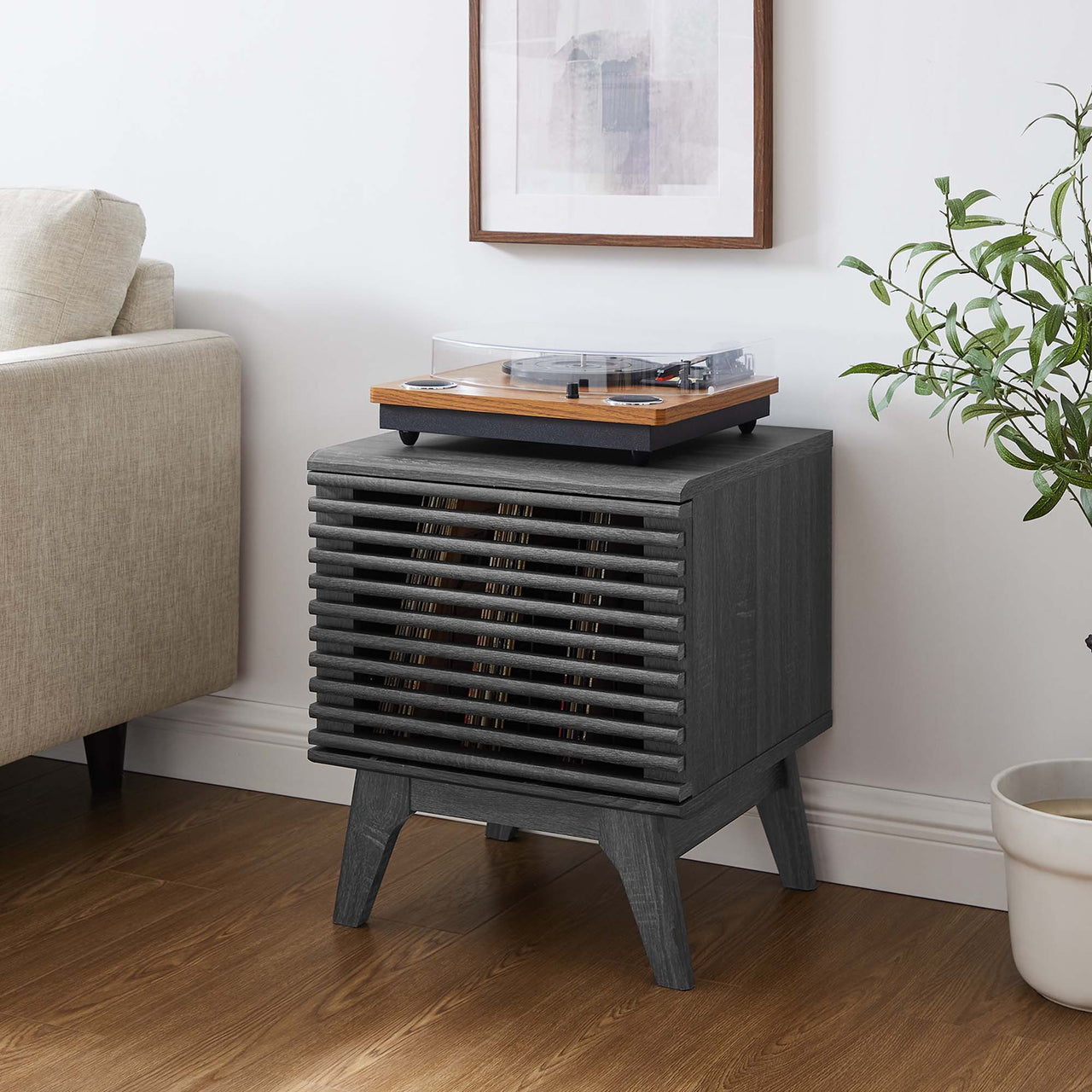 Ventral Vinyl Cabinet, Small, Charcoal