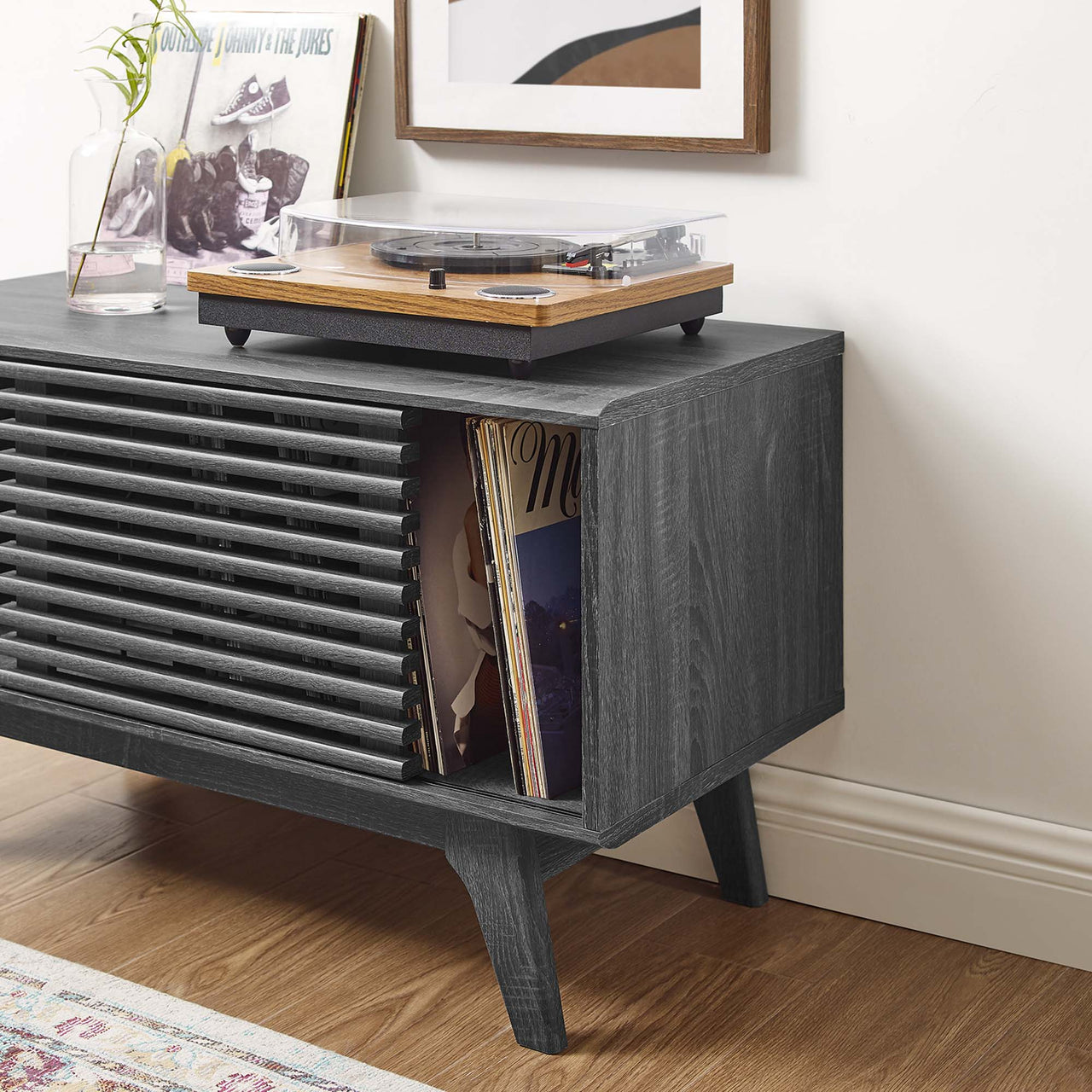 Ventral Vinyl Cabinet, Medium, Charcoal