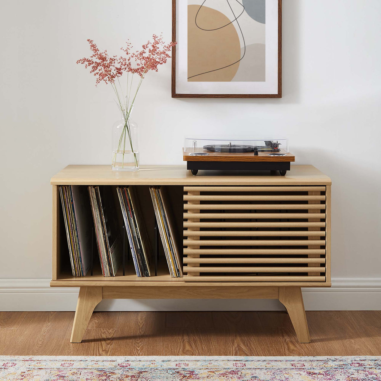 Ventral Vinyl Cabinet, Medium, Oak