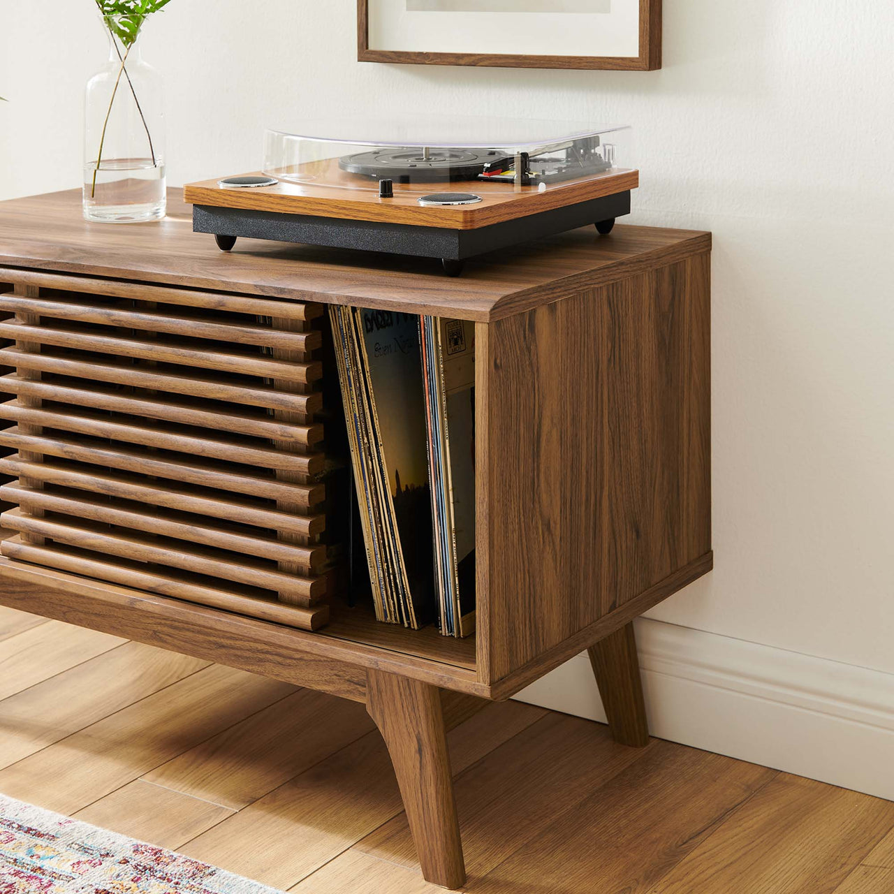 Ventral Vinyl Cabinet, Medium, Walnut