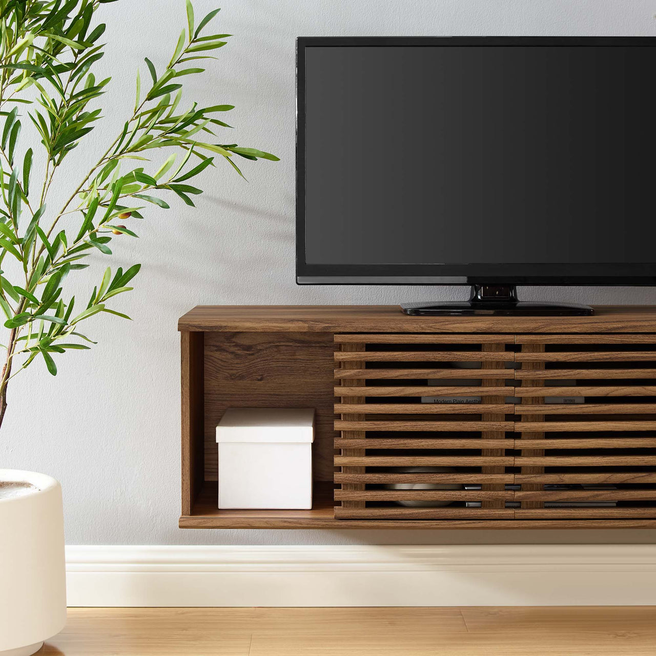 Ventra Floating Entertainment Center, Small, Walnut
