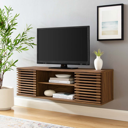 Ventra Floating Entertainment Center, Small, Walnut