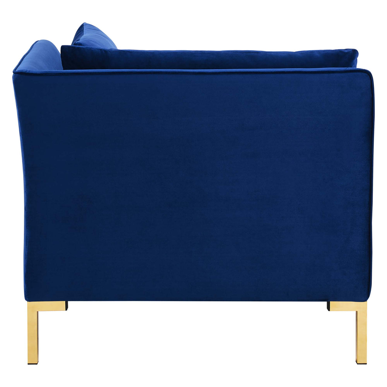 Leora Velvet Loveseat Sectional, Navy