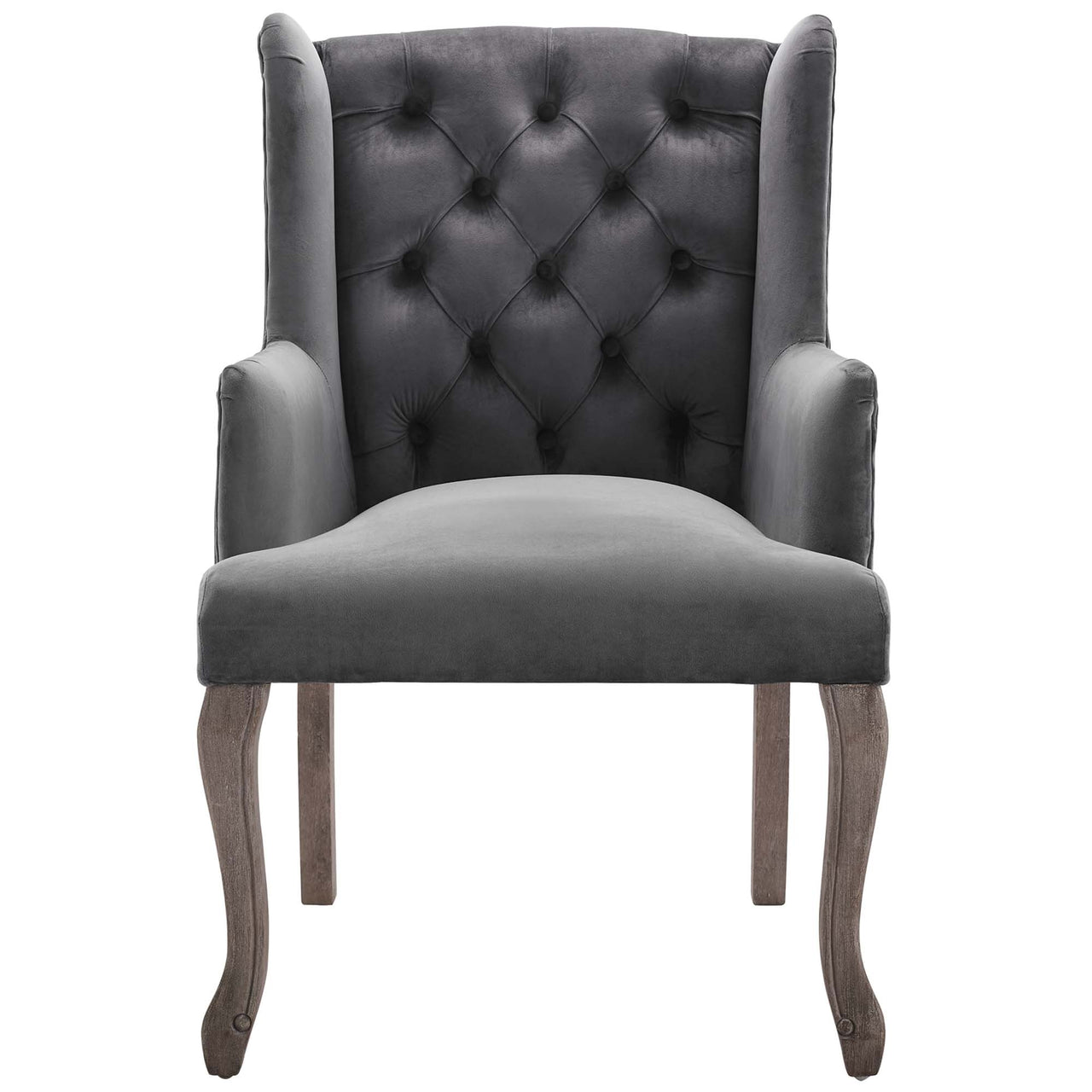 Francoise Upholstered Velvet Dining | Accent Chair Set of 2, Gray