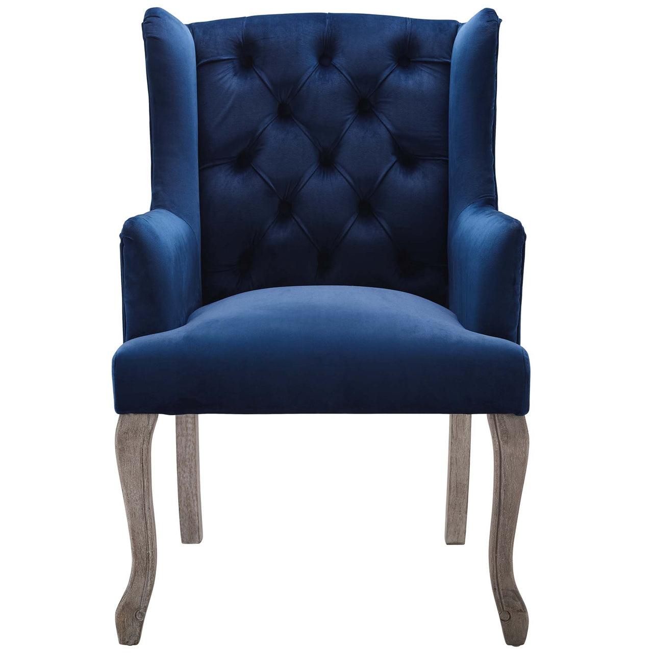Francoise Upholstered Velvet Dining | Accent Chair Set of 2, Navy