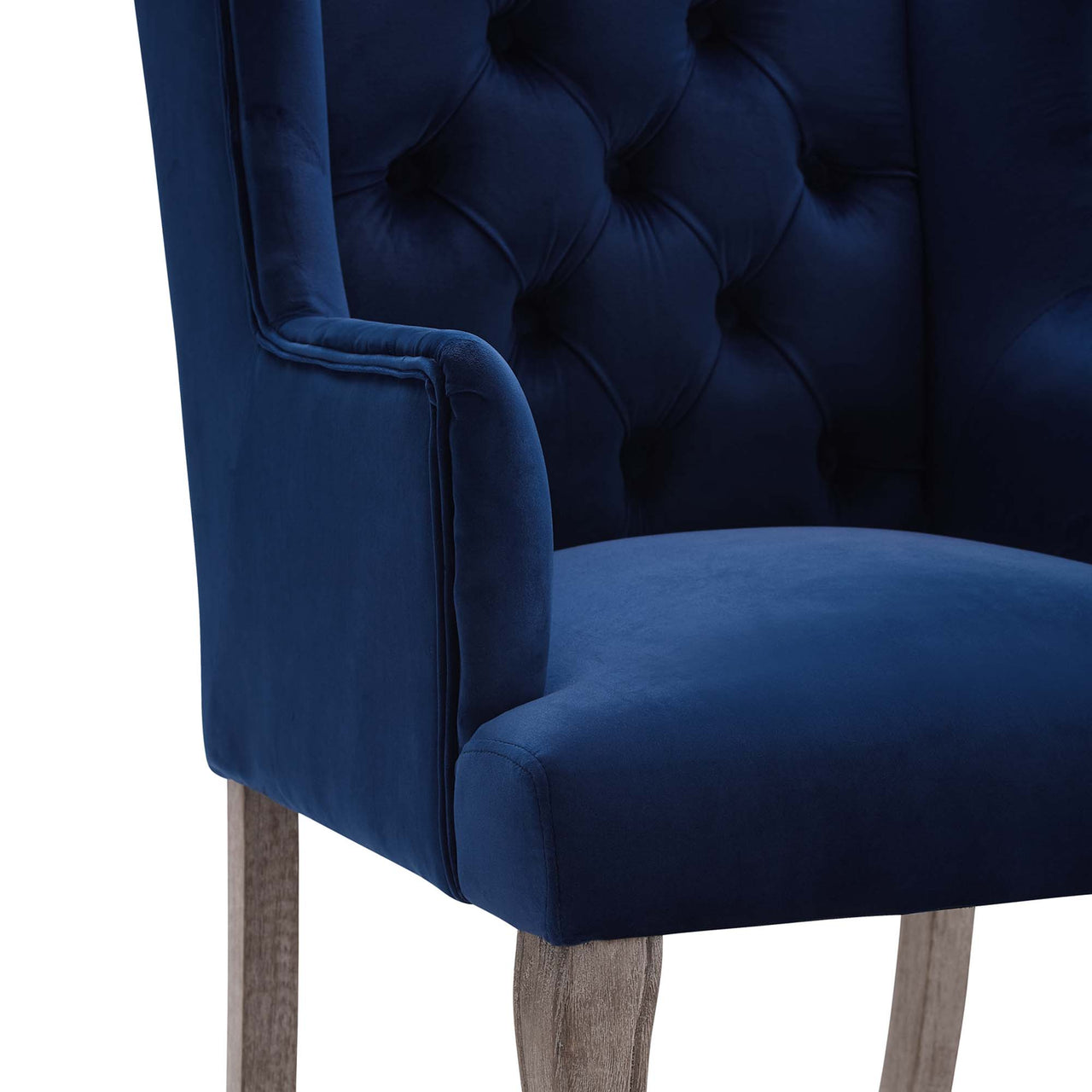 Francoise Upholstered Velvet Dining | Accent Chair Set of 2, Navy