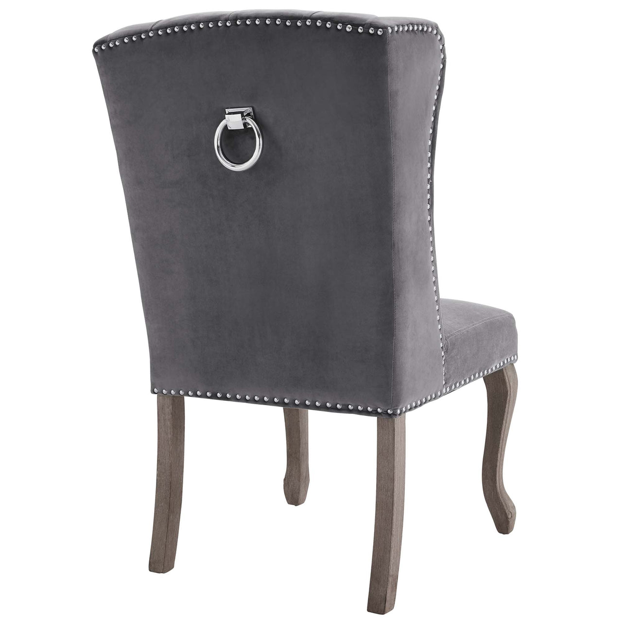 Tristain Velvet Dining Chair Set of 2, Gray