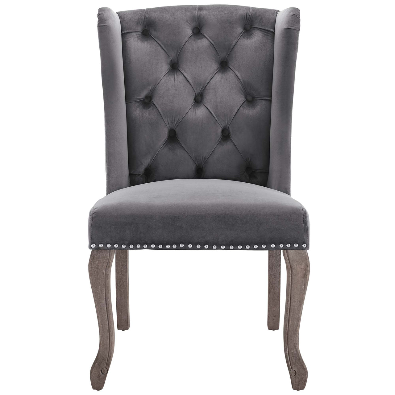 Tristain Velvet Dining Chair Set of 2, Gray