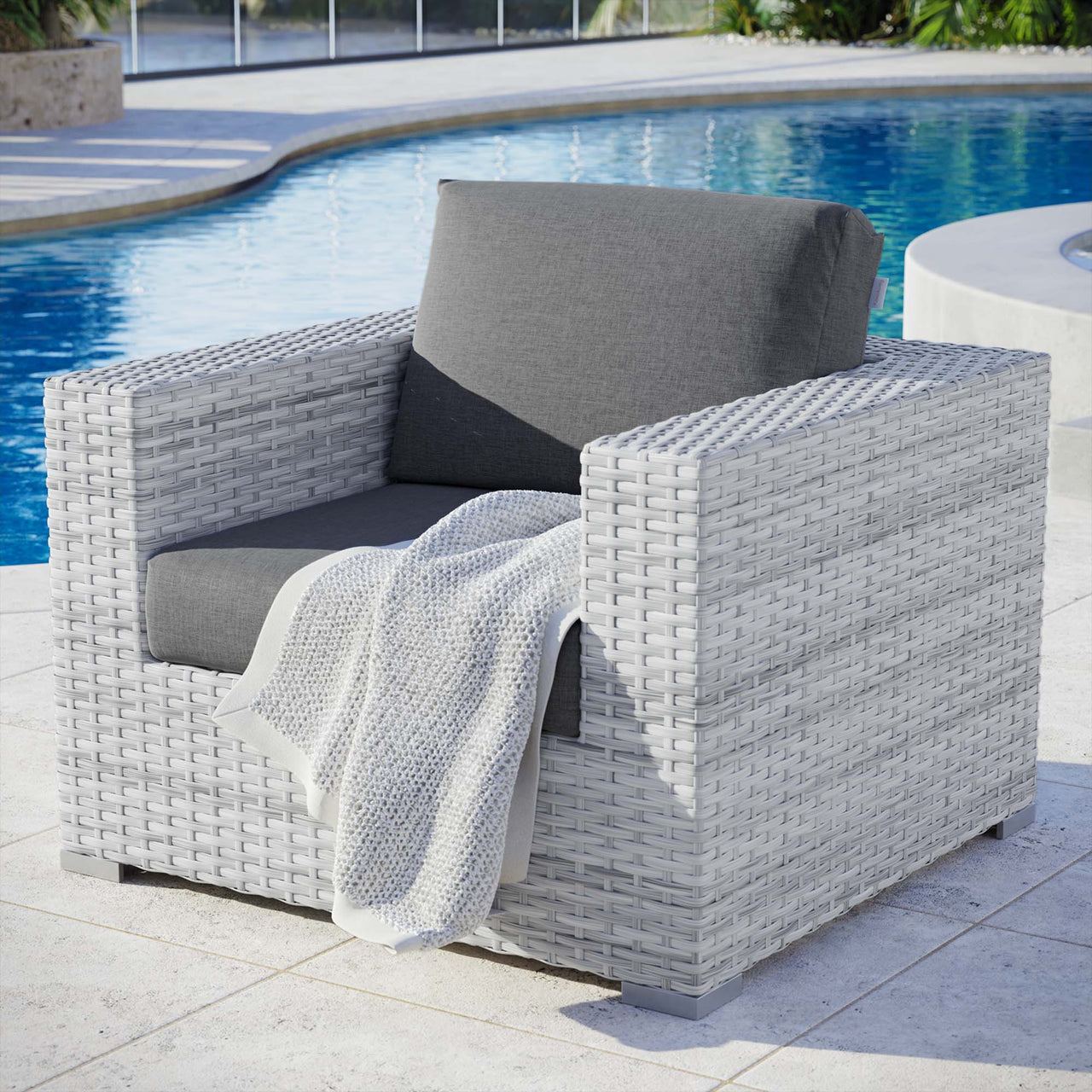Conversation Alfresco Armchair, Light Gray & Charcoal