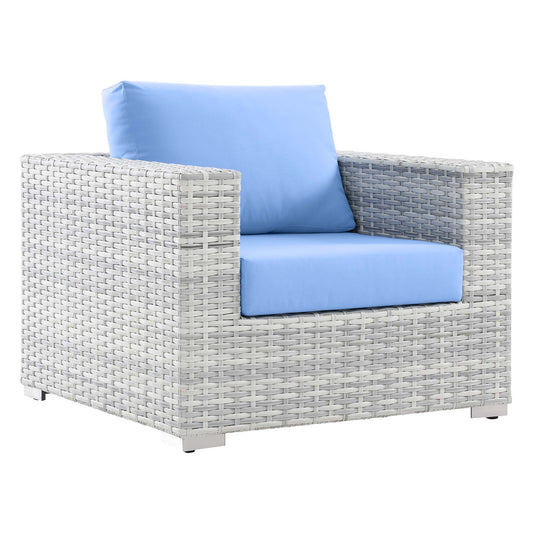 Conversation Alfresco Armchair, Light Gray & Light Blue