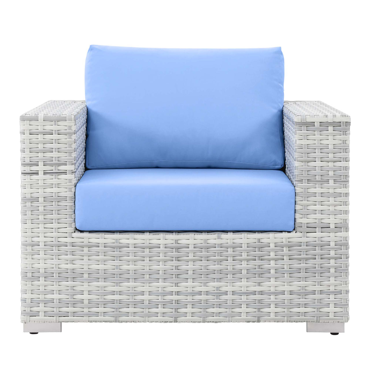 Conversation Alfresco Armchair, Light Gray & Light Blue
