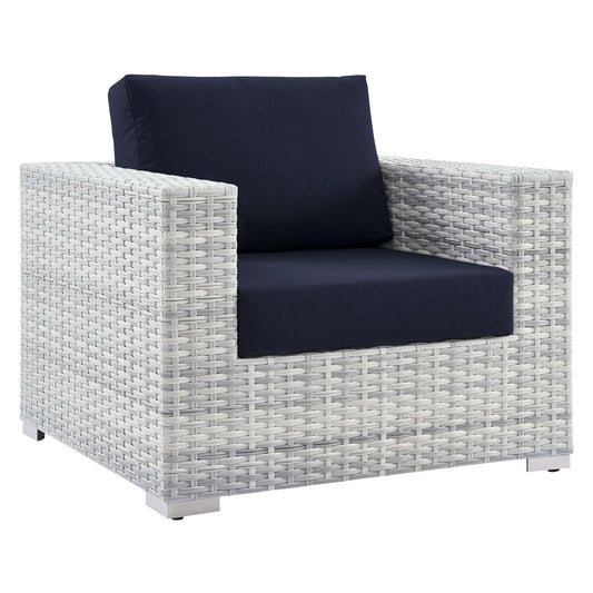 Conversation Alfresco Armchair, Light Gray & Navy