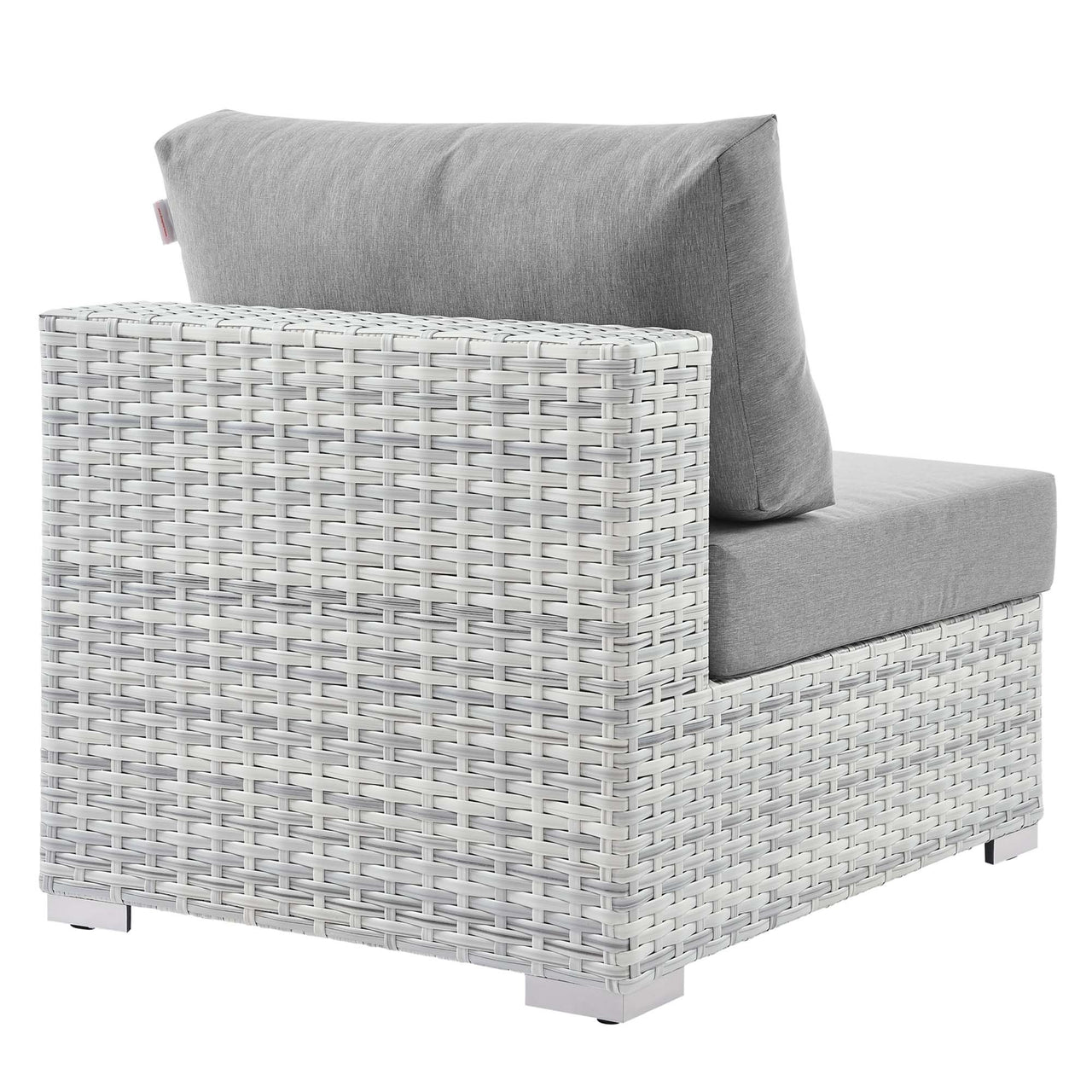Conversation Alfresco Armless Chair | Outdoor Modular Sectional Component, Light Gray & Gray