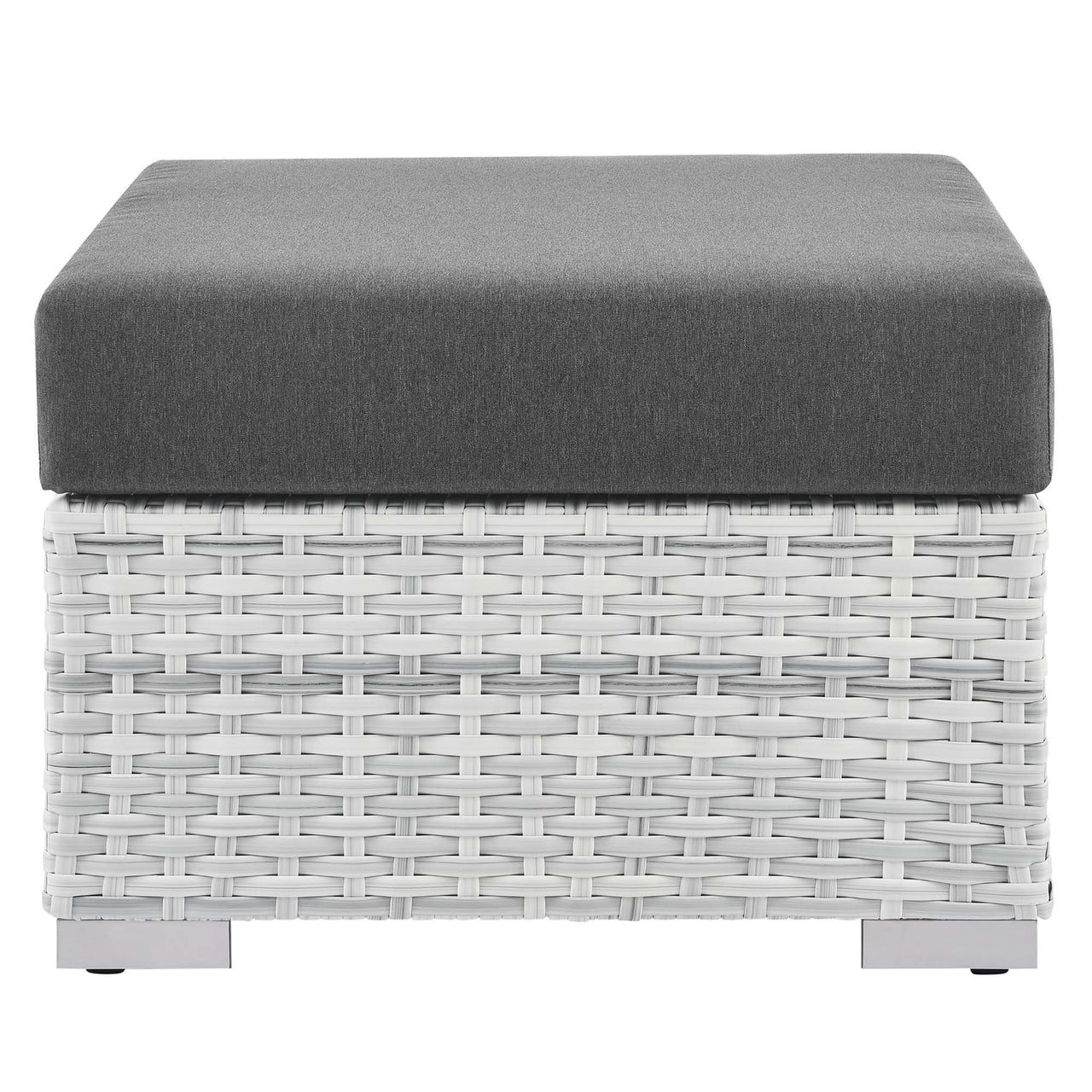 Conversation Alfresco Ottoman | Outdoor Modular Sectional Component, Light Gray & Charcoal