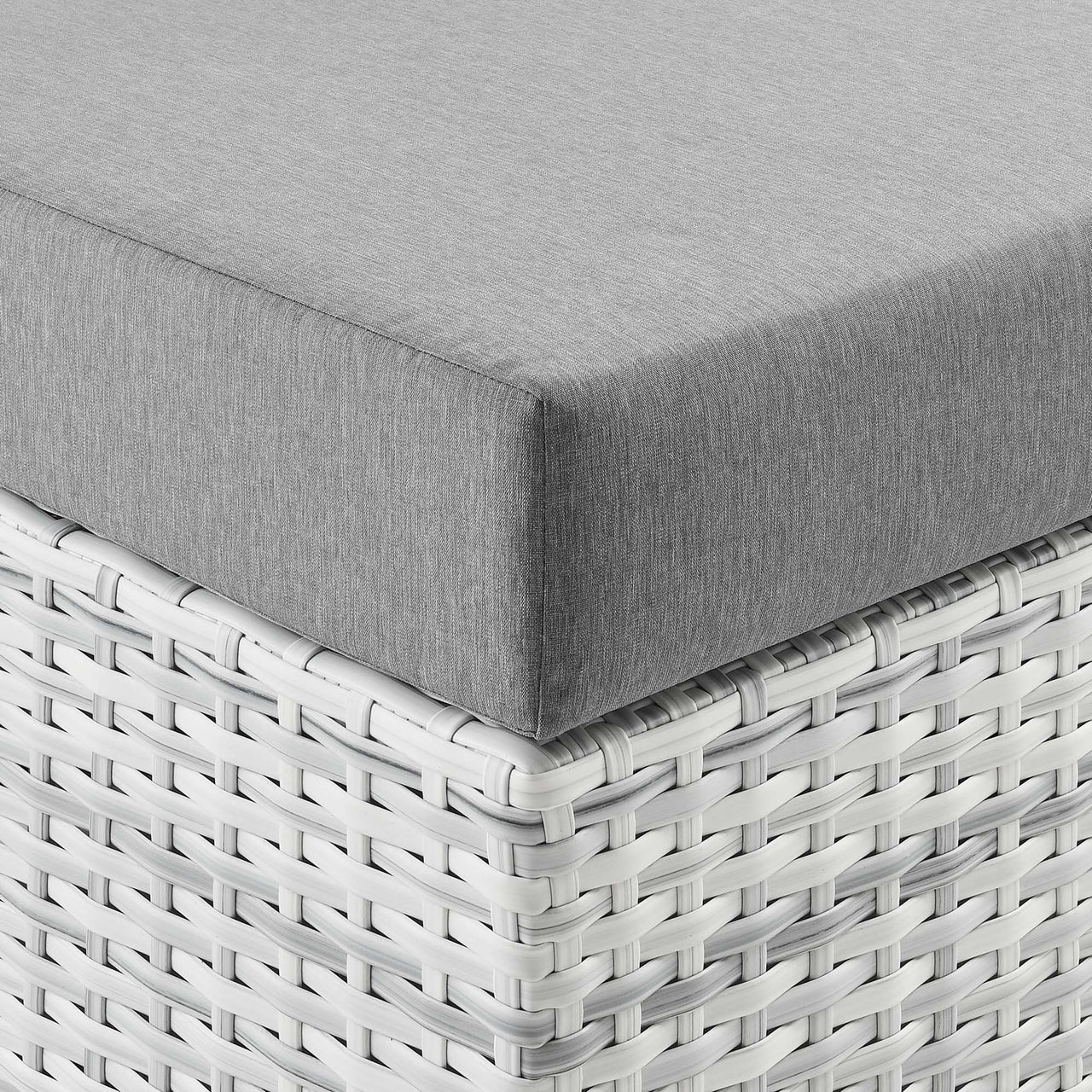 Conversation Alfresco Right Chaise | Outdoor Modular Sectional Component, Light Gray & Gray