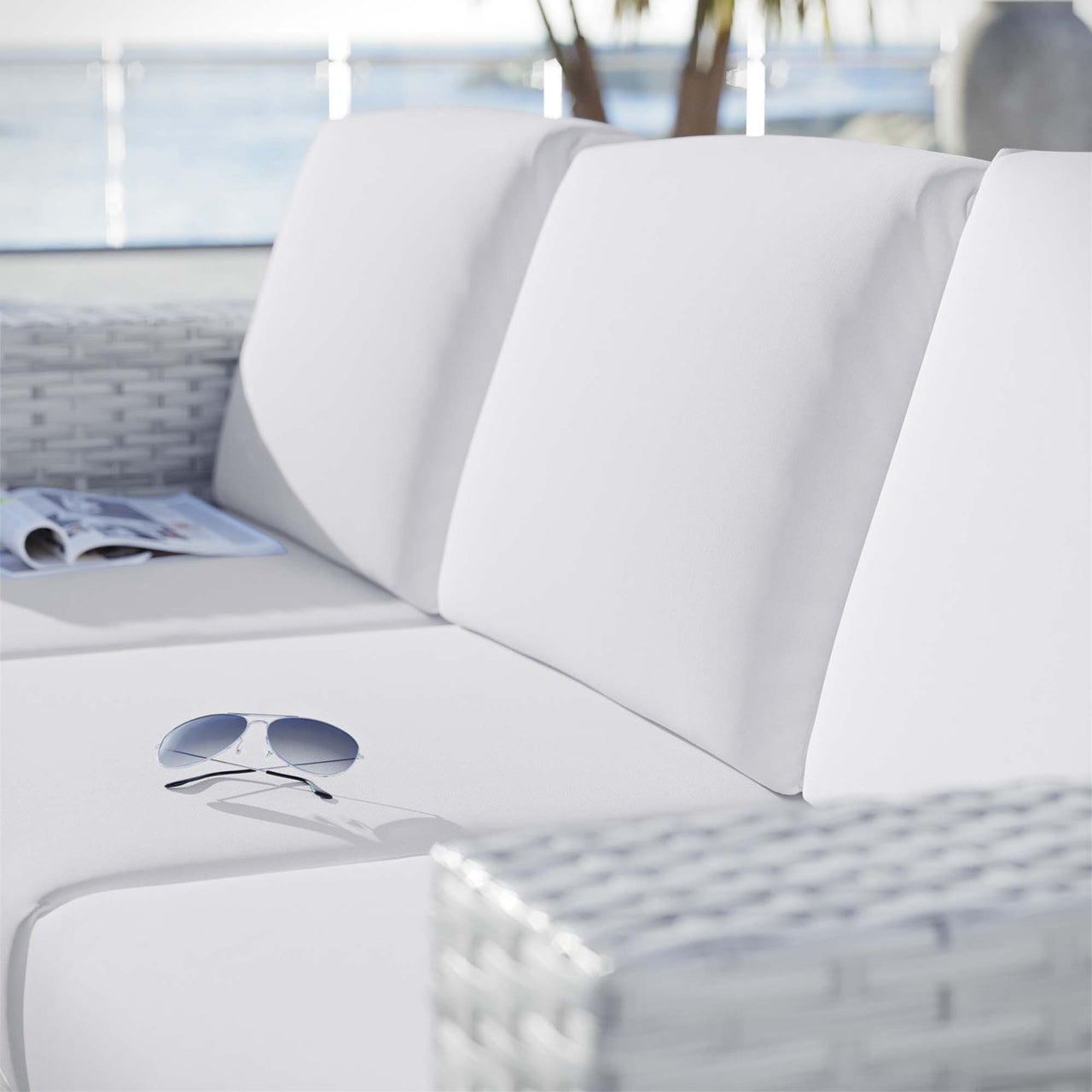 Conversation Alfresco Sofa, Light Gray & White