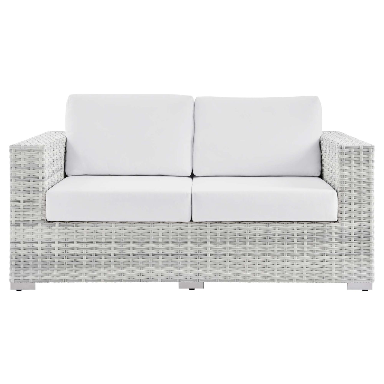 Conversation Alfresco Loveseat, Light Gray & White