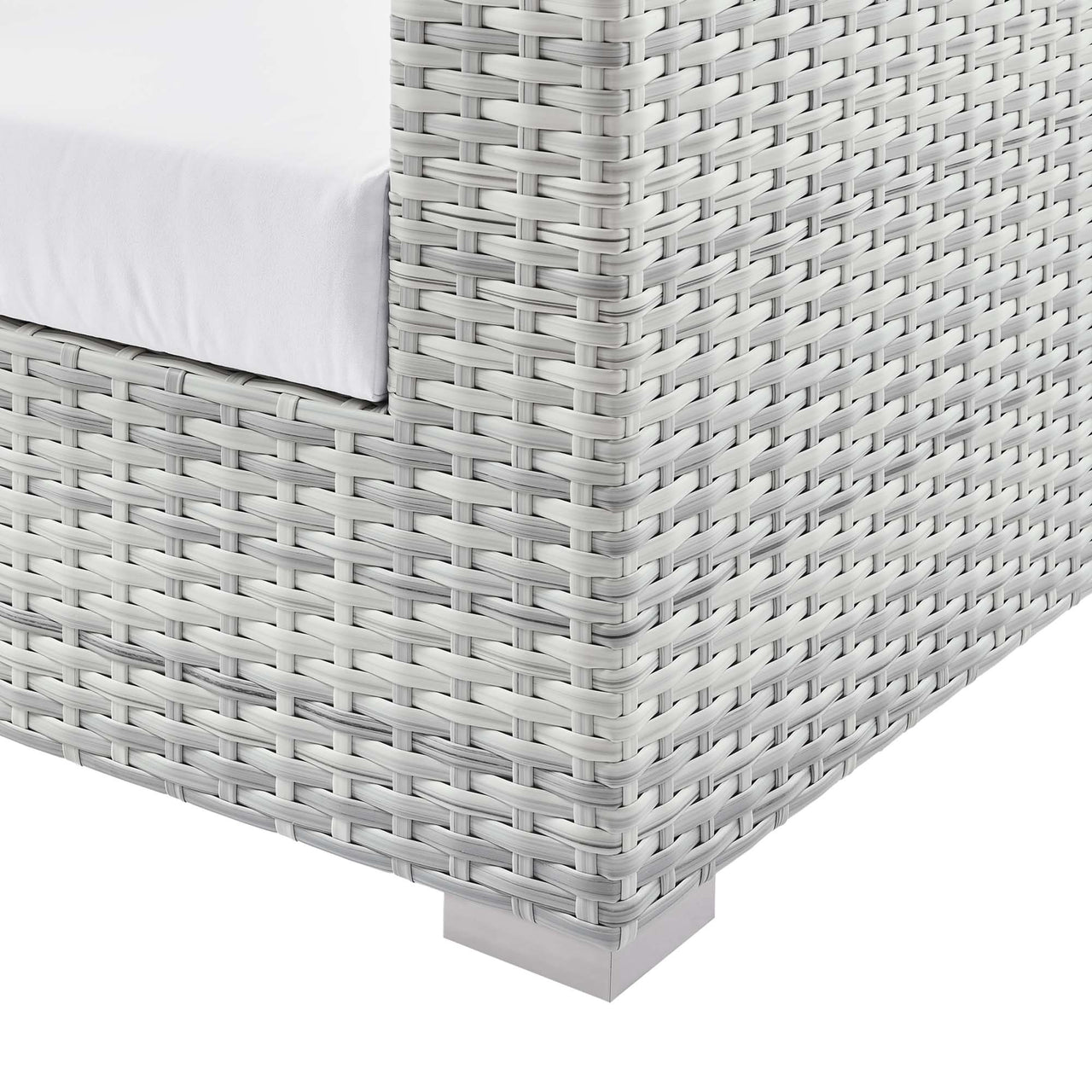 Conversation Alfresco Loveseat, Light Gray & White