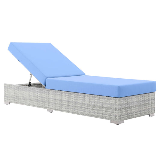 Conversation Alfresco Chaise, Light Gray & Light Blue