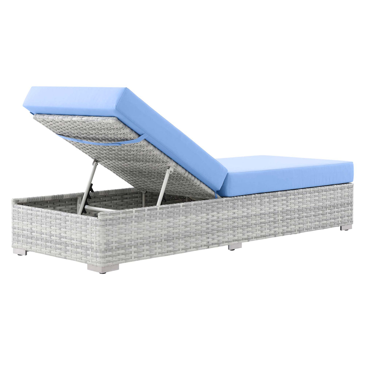Conversation Alfresco Chaise, Light Gray & Light Blue