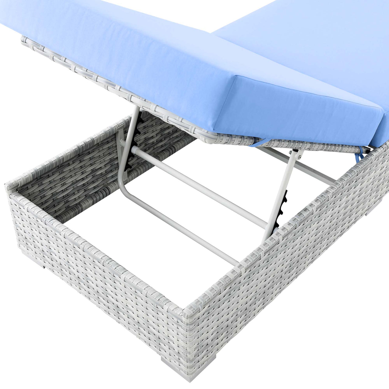 Conversation Alfresco Chaise, Light Gray & Light Blue