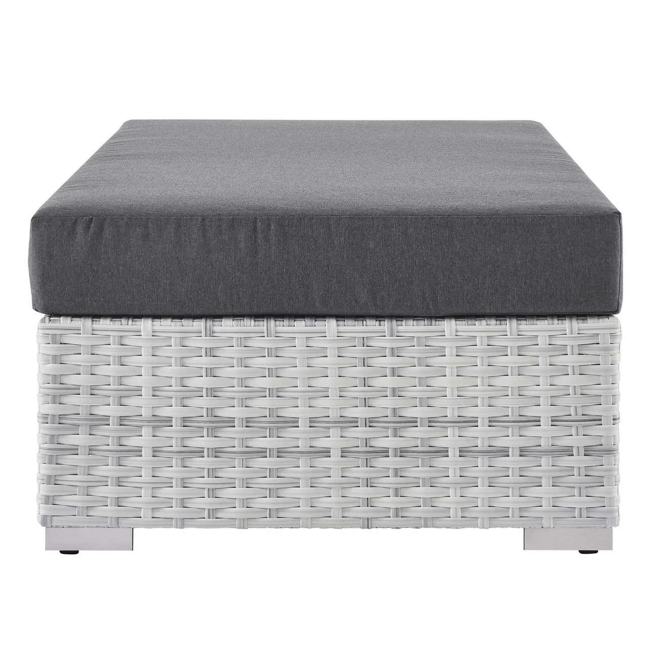 Conversation Alfresco Rectangular Ottoman, Light Gray & Charcoal