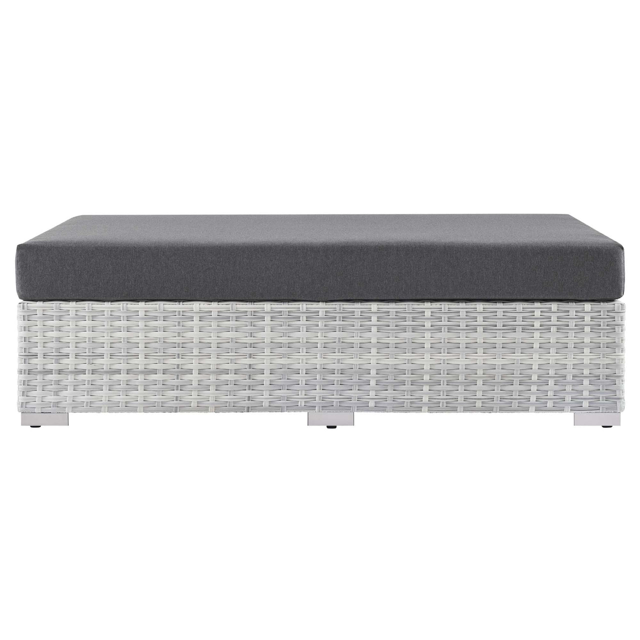 Conversation Alfresco Rectangular Ottoman, Light Gray & Charcoal