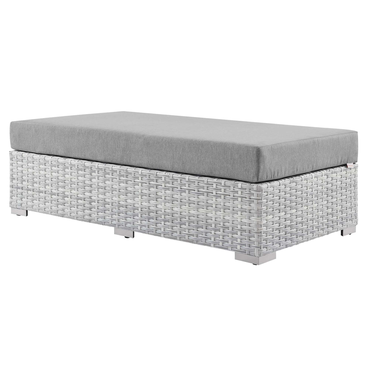 Conversation Alfresco Rectangular Ottoman, Light Gray & Gray
