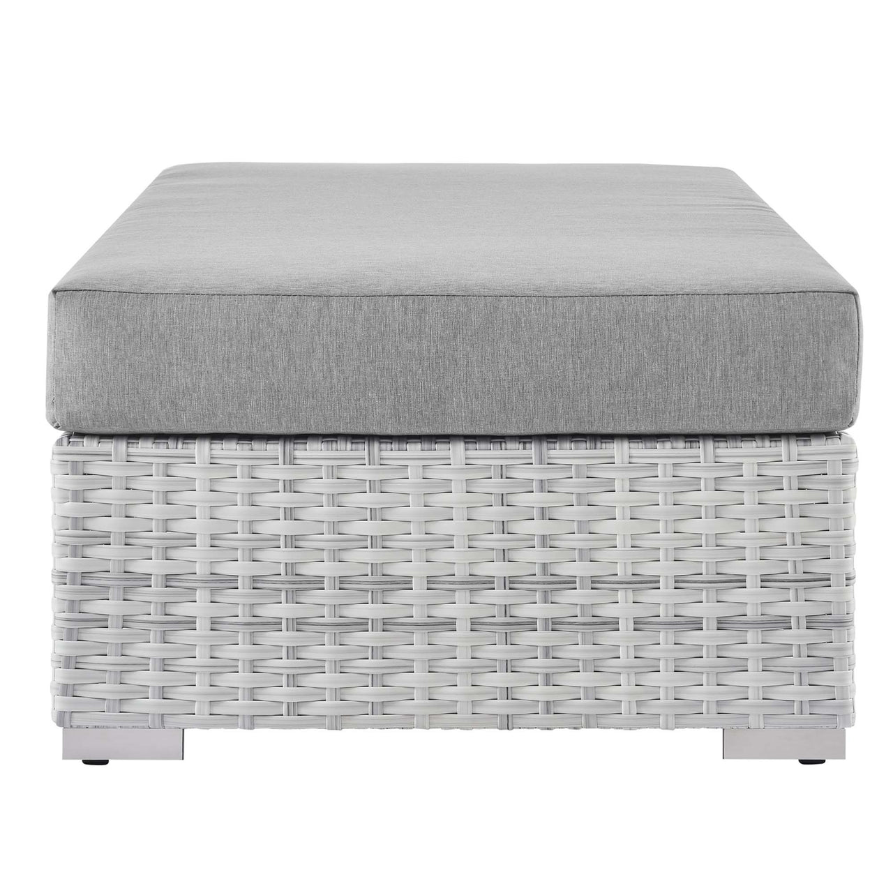 Conversation Alfresco Rectangular Ottoman, Light Gray & Gray