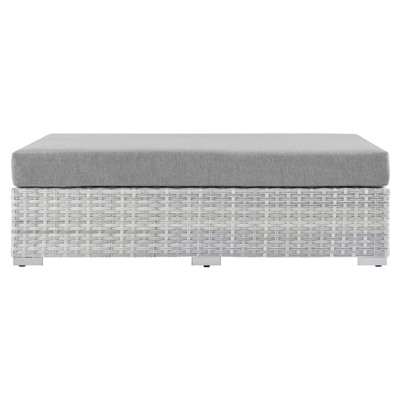 Conversation Alfresco Rectangular Ottoman, Light Gray & Gray