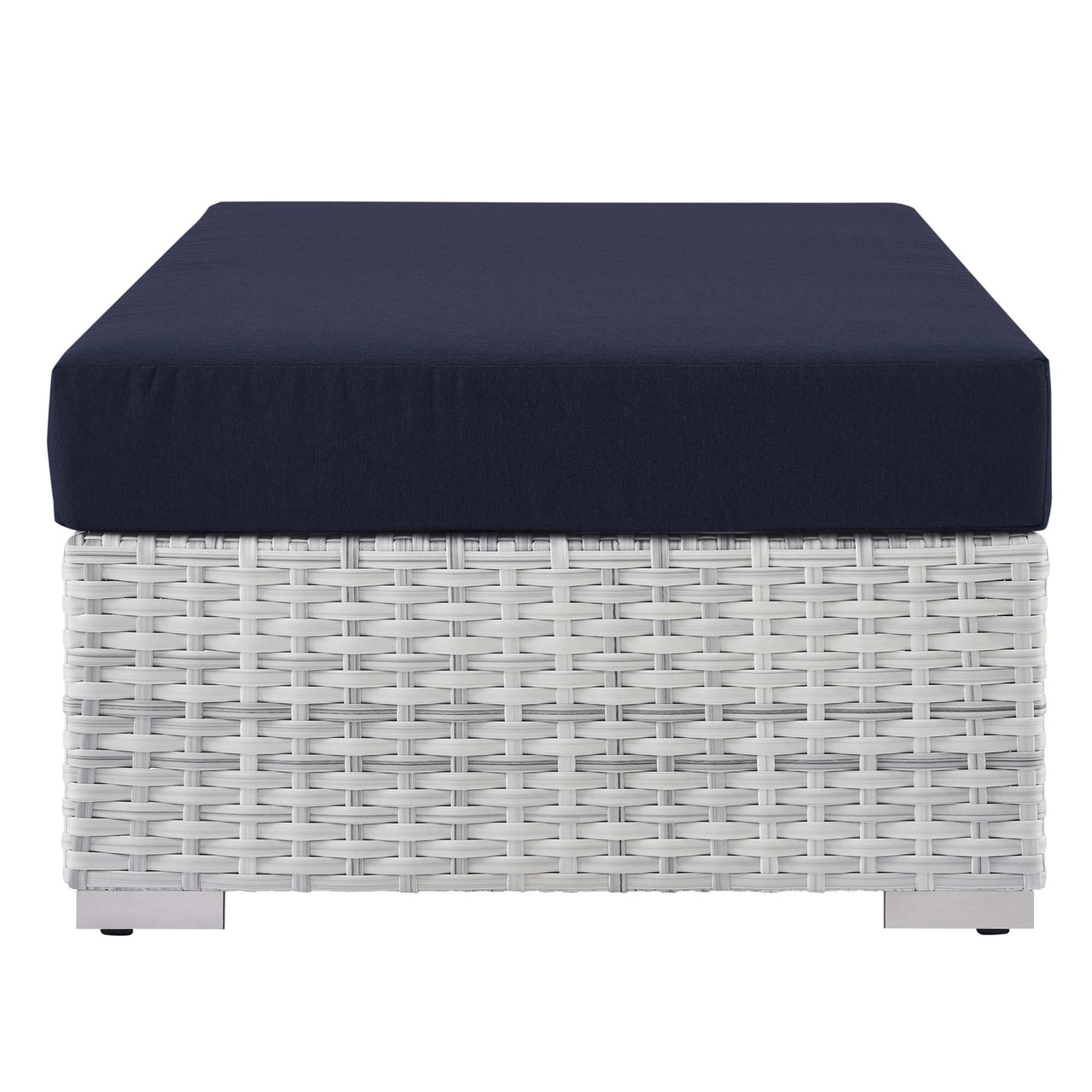 Conversation Alfresco Rectangular Ottoman, Light Gray & Navy