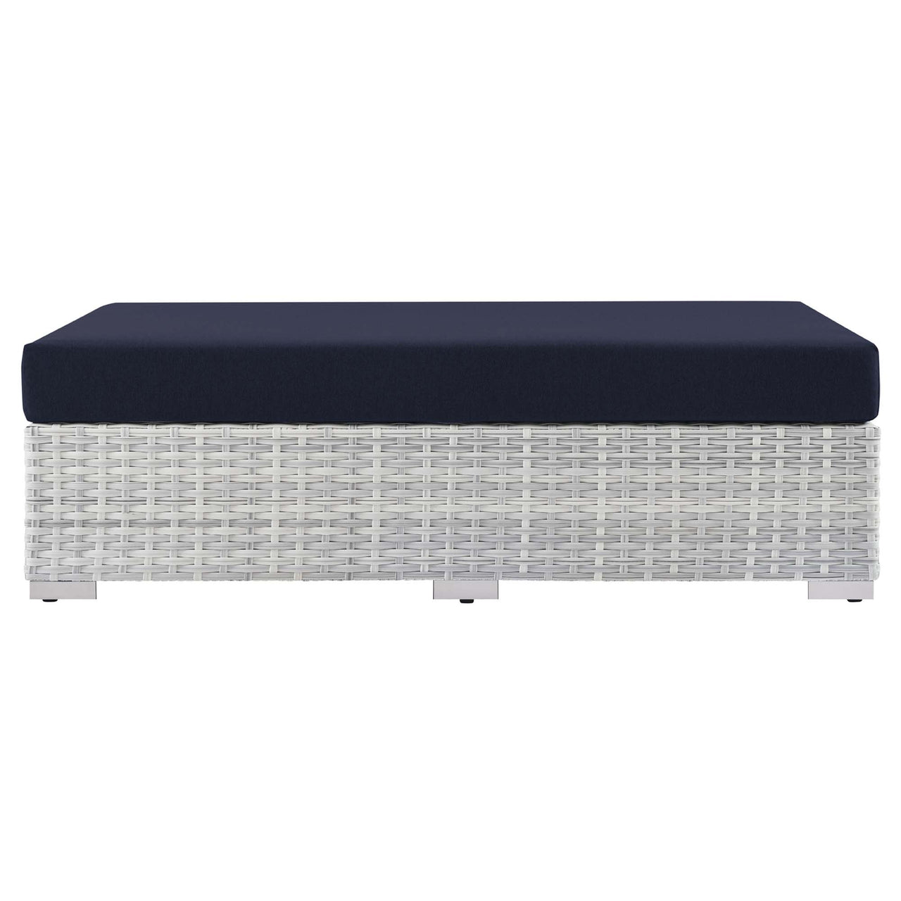 Conversation Alfresco Rectangular Ottoman, Light Gray & Navy
