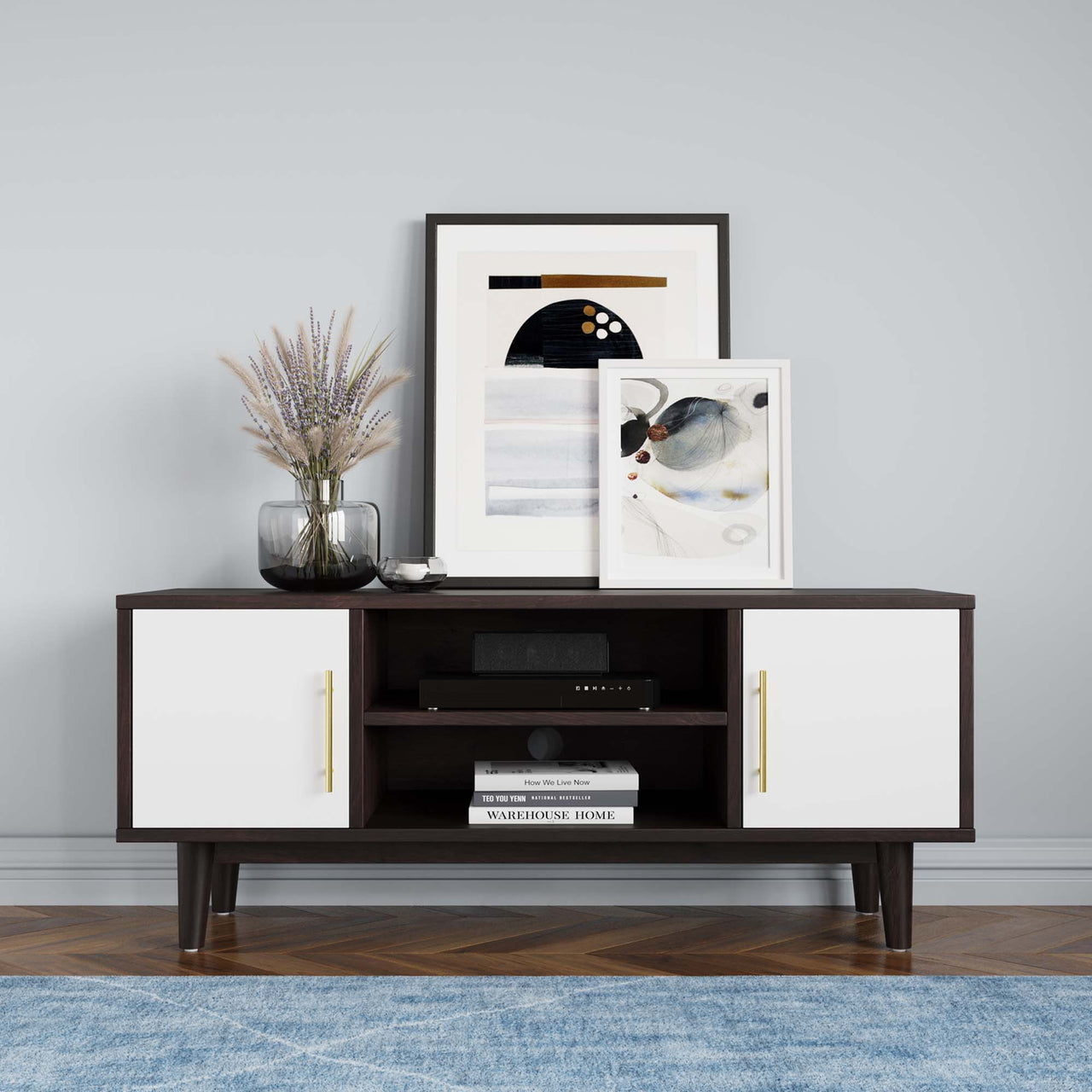 Tyler TV Stand, Espresso & White
