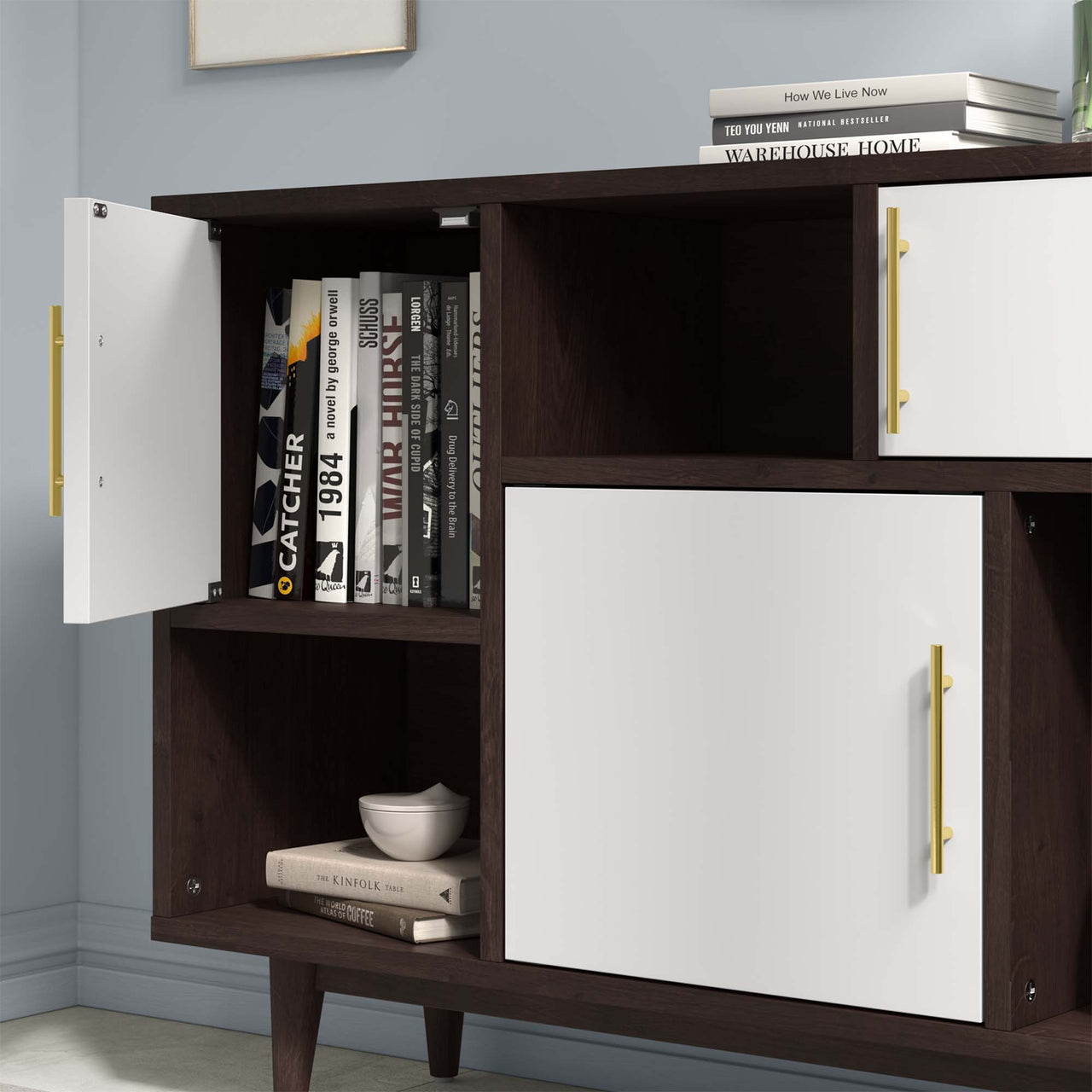 Tyler Display Stand, Espresso & White