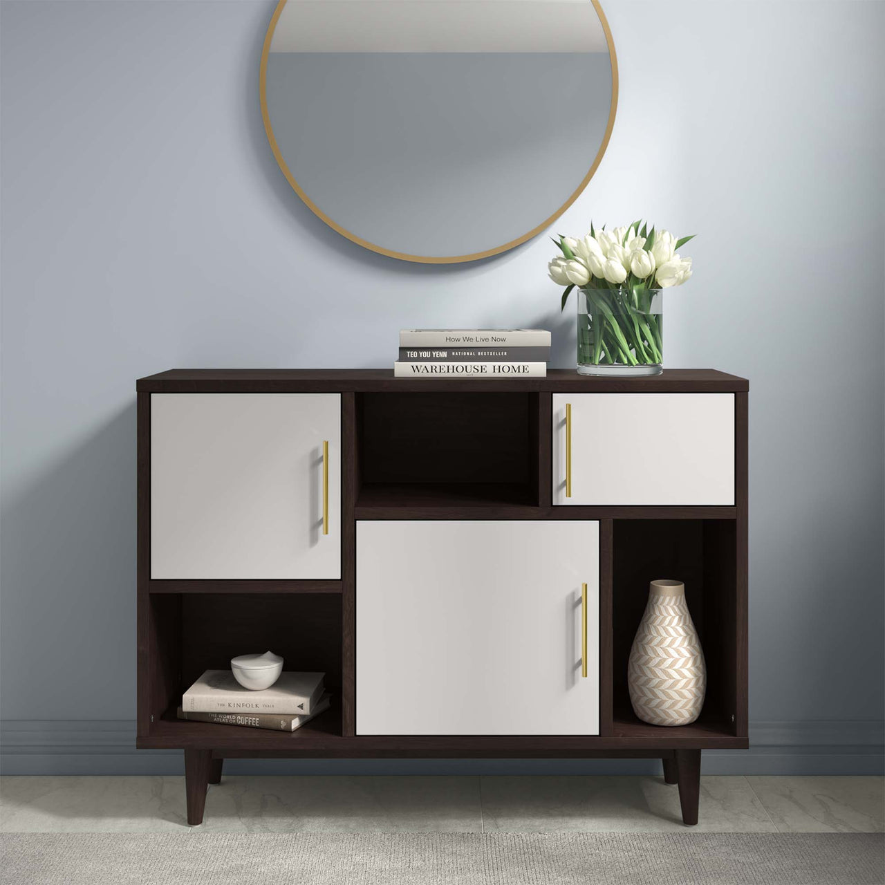 Tyler Display Stand, Espresso & White