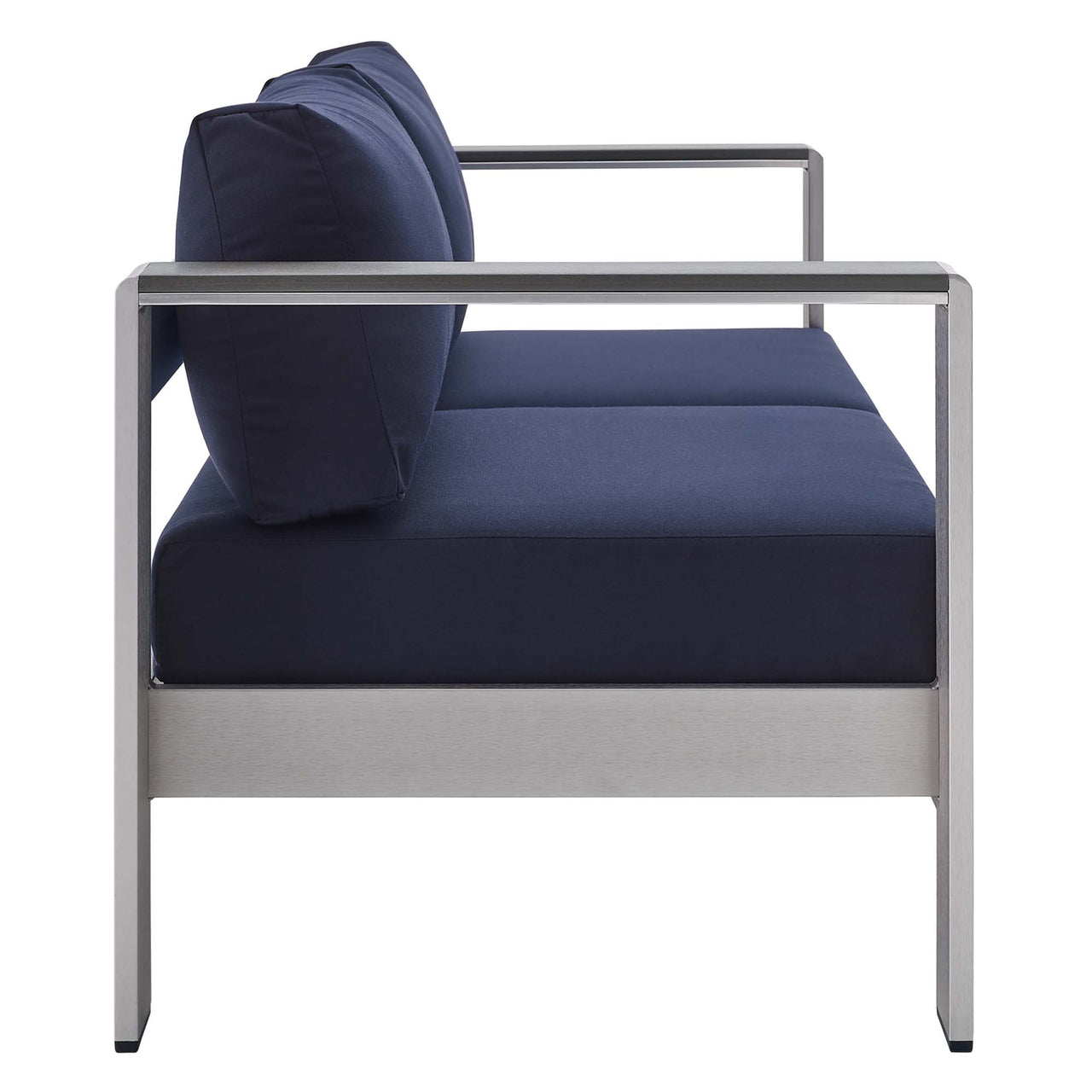 Shorea 4-Piece Sunbrella® Fabric Alfresco Set, Silver & Navy