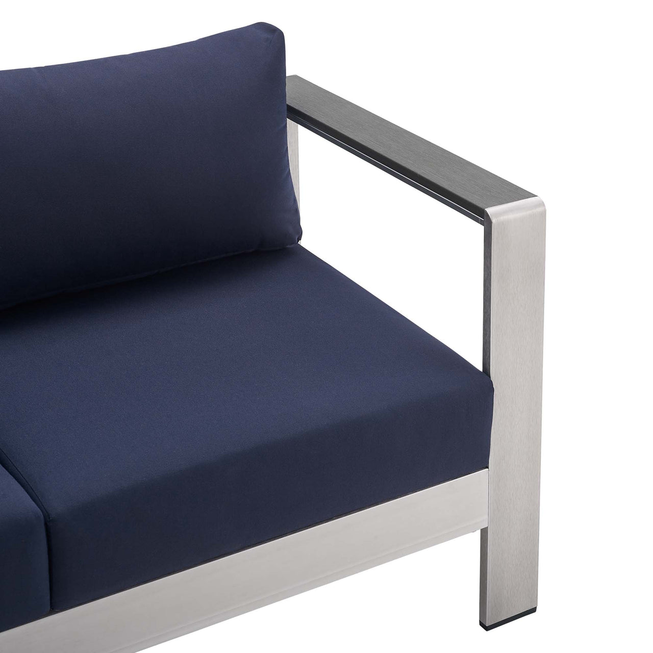 Shorea 4-Piece Sunbrella® Fabric Alfresco Set, Silver & Navy