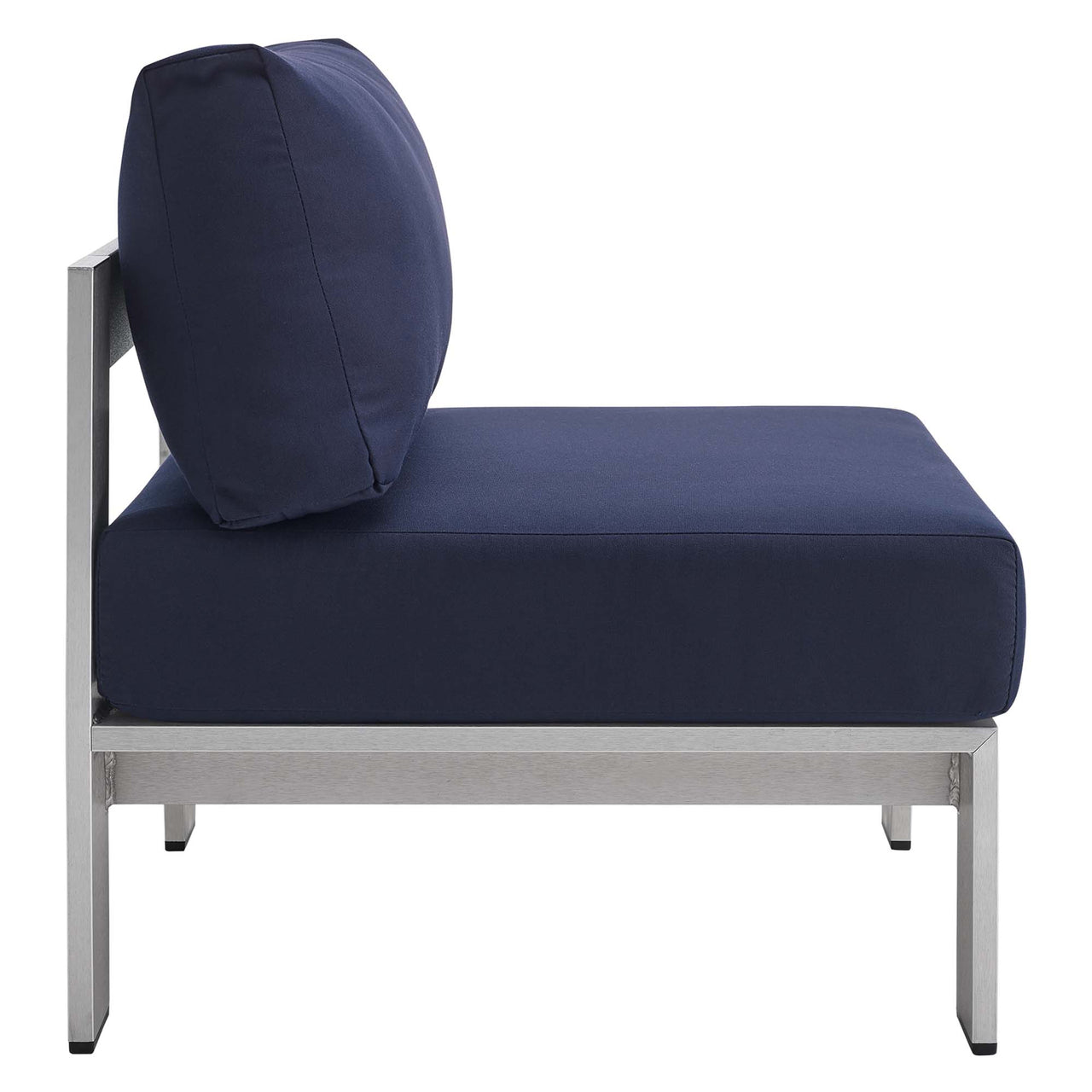 Shorea 4-Piece Sunbrella® Fabric Alfresco Set, Silver & Navy