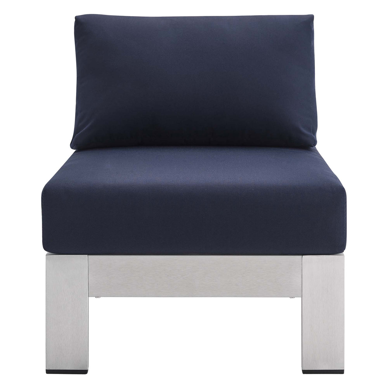 Shorea 4-Piece Sunbrella® Fabric Alfresco Set, Silver & Navy
