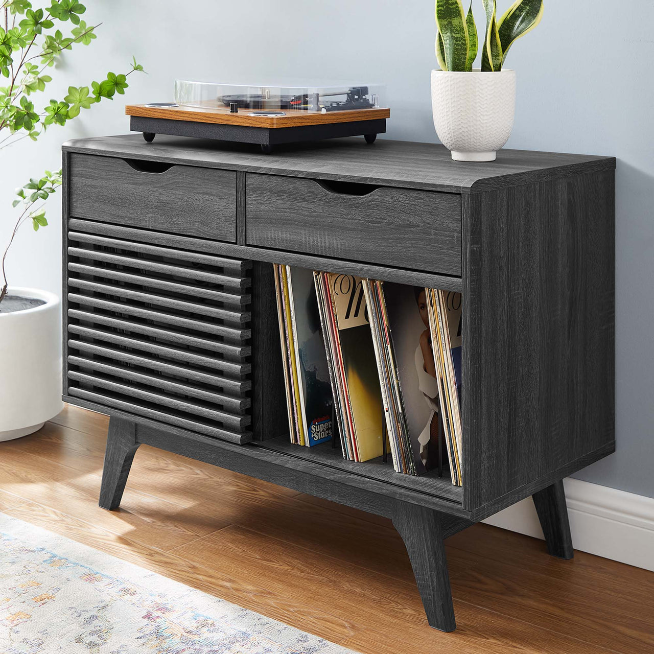 Ventral Vinyl Cabinet, Large, Charcoal