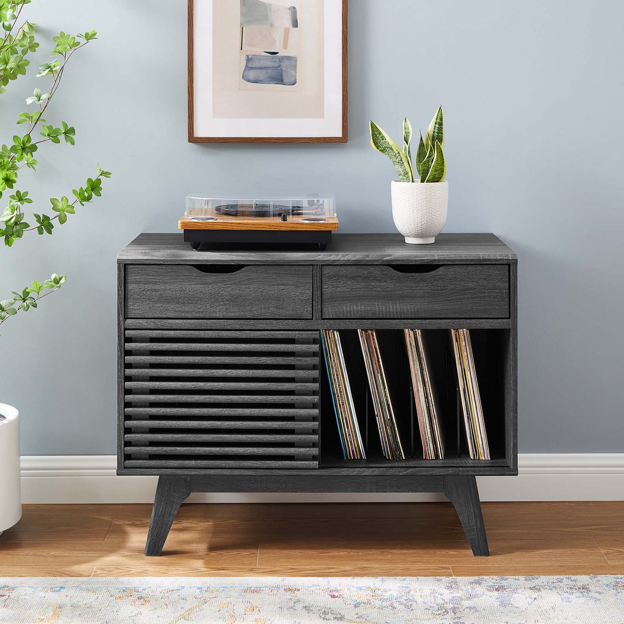 Ventral Vinyl Cabinet, Large, Charcoal