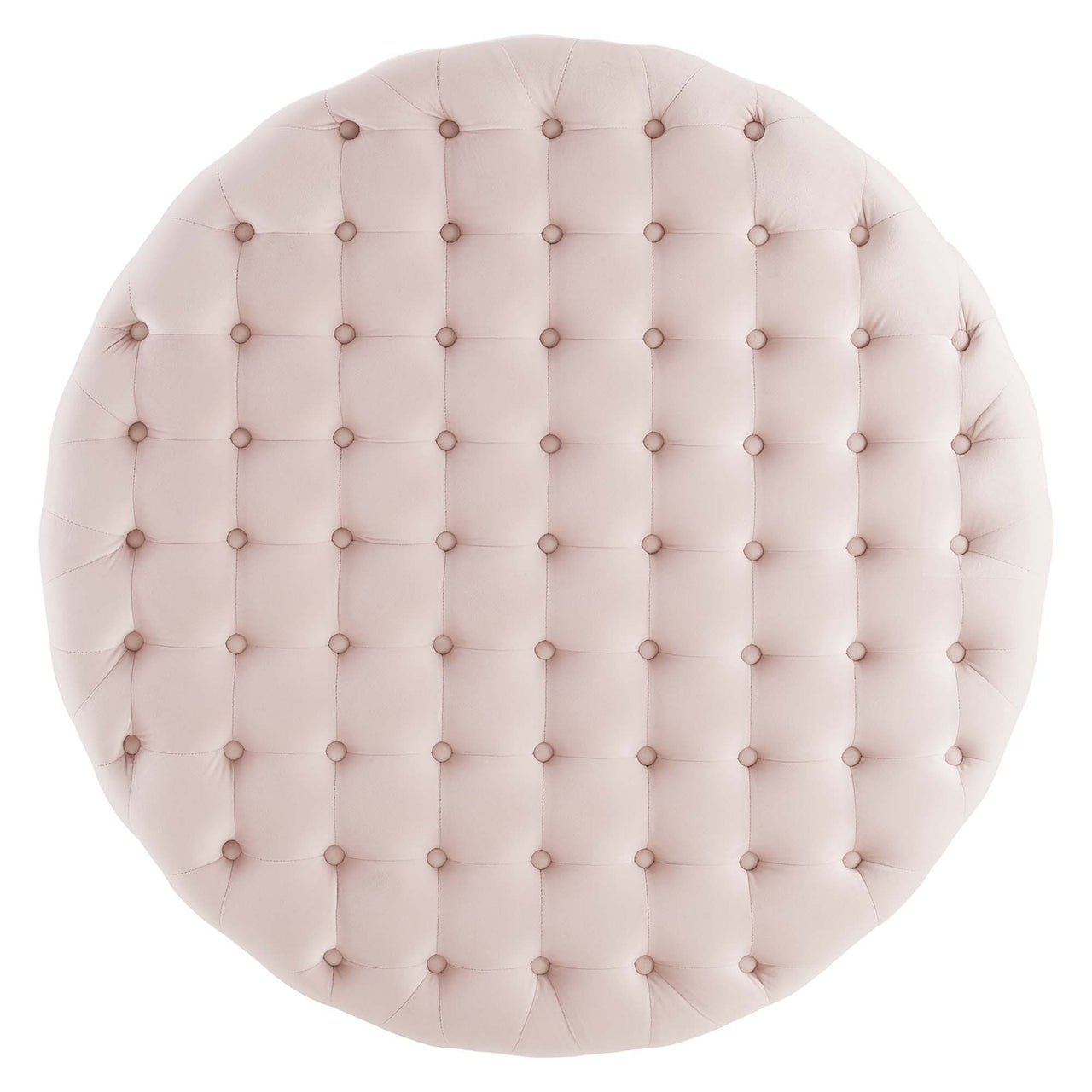 Revona Round Velvet Ottoman, Pink